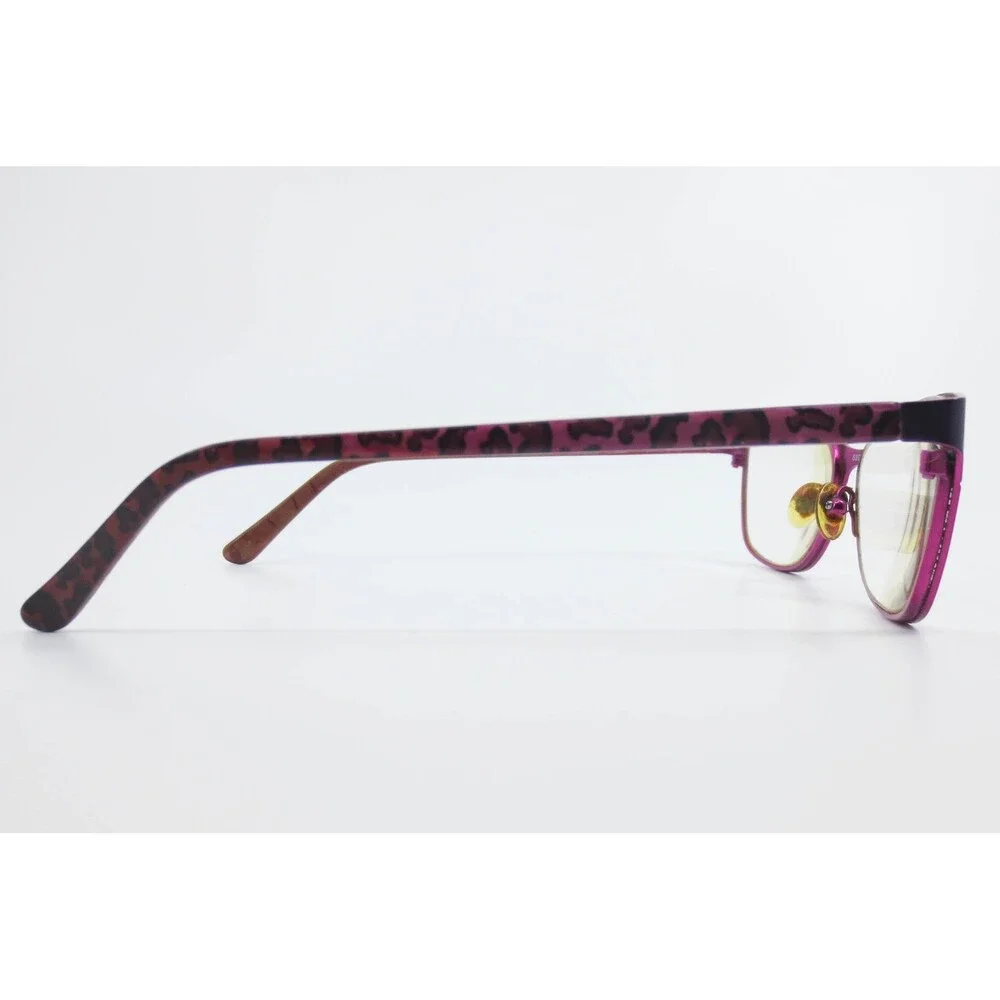 B.U.M. Equipment Sassy Eyeglass Frames Purple Leopard Print 53-16-135 Cat Eye